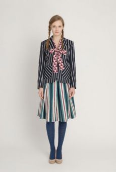 AW1213 WONKY COLLEGE STRIPE PLEAT SKIRT - VARIOUS - Other Image